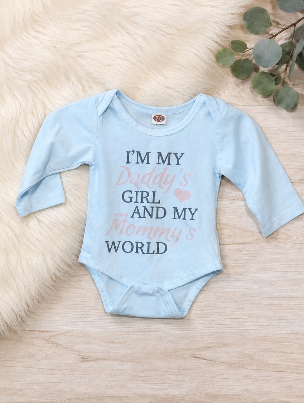 Size 0-3 Baby girls Graphic print long sleeve Onesie